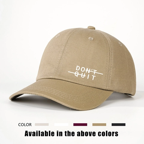 Don't Quit Do It Grafische Honkbalpet Verstelbaar Polyester Gebogen Rand Zonbescherming Outdoor Sportmuts