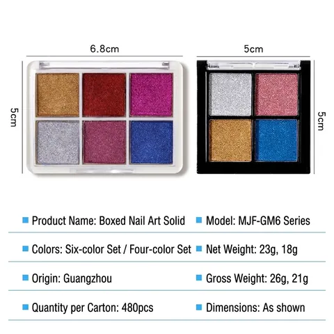 Feste Spiegel Nagelpuder Chrom Palette Metallischer Laser Aurora Effekt Maniküre Dekoration Pigment