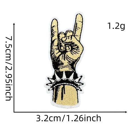 Rock Punk Skull Embroidered Patches Iron On Sew On For Clothing Jackets Hats Music Theme DIY Decorative Applique