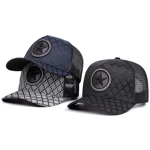 Cappello Da Baseball In Rete Ricamo Stella Motivo Jacquard Traspirante Trucker Hat Unisex Protezione Solare Regolabile