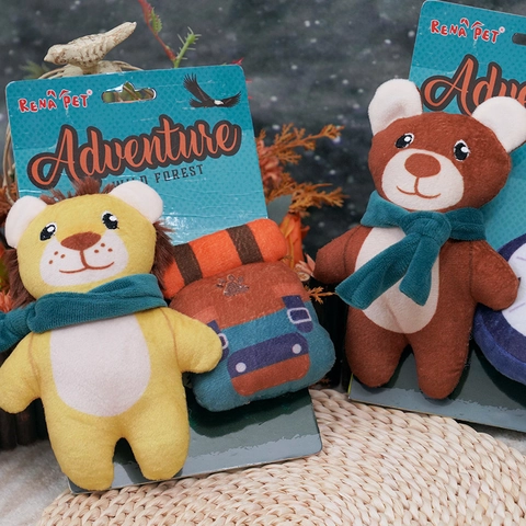 Giocattolo Di Peluche Per Cani Sonoro Foresta Avventura Leone Orso Bussola Fiammifero Interattivo Resistente Al Morso