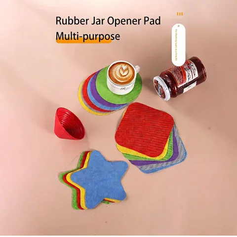 Rubber Silicone Jar Opener Pad Non-Slip Bottle Gripper Heat Resistant Coaster Multi-Shape Kitchen Tool For Weak Hands