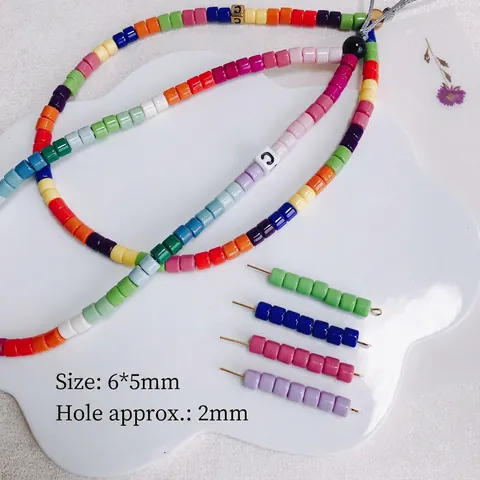 Bunte Acryl Zylinder Perlen Für DIY Schmuckherstellung Rohr Zwischenperlen Für Handy Lanyards Halsketten Armbänder