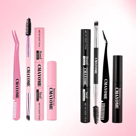 Double Ended Lash Glue Bond And Seal With Remover Tweezers Brush DIY Waterproof Long Lasting Gentle Biotin Vitamin E