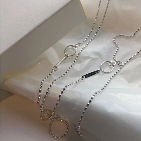 Collar De Cadena De Cuentas De Olivo De Plata Esterlina 925 Colgante De Etiqueta De Anillo Ovalado Geométrico Joyería Elegante Mujeres