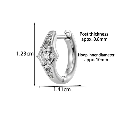 Ster Piercing Oorring Hoop Koper Zirkoon Ingelegd Minimalistisch Ins Stijl Geometrische Sieraden Voor Dames Heren