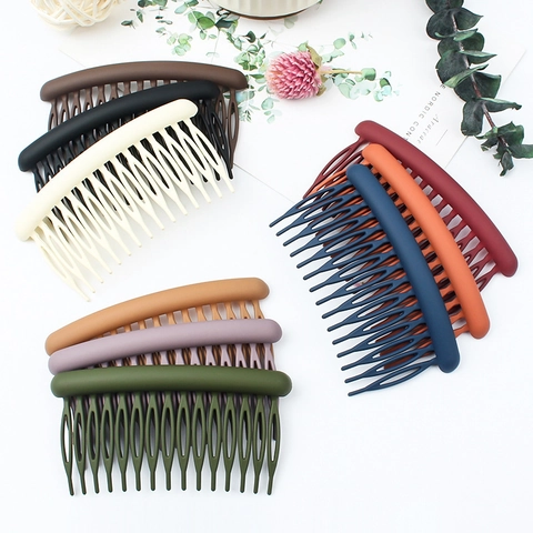 Matte Hair Side Comb Plastic Resin Hair Insert Anti Slip Curved Hair Clip For Women Daily Hairstyle Fixing
