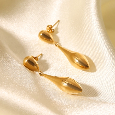 Teardrop Ohrringe 18K Vergoldeter Edelstahl Wassertropfen Lange Hängende Minimalistische Modeschmuck Für Frauen