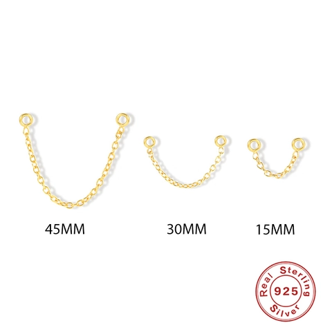 925 Sterling Silver Geometric Chain Earring Accessories Gold Plated Fringe Tassel Ear Wire Link For Women DIY Jewelry Making