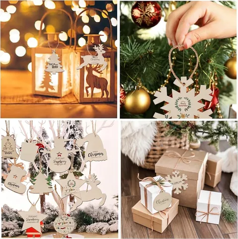 Addobbi Natalizi In Legno Dischi Di Legno DIY Non Finiti Decorazione Per Albero Sospesa Con Corda Di Juta Legno Di Pioppo Naturale Artigianato Per Le Feste