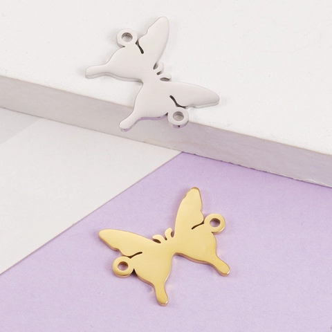 Connettori A Farfalla In Acciaio Inossidabile 304 Lucidato A Specchio Charms Per Creazione Di Gioielli DIY Accessori Bracciale Collana