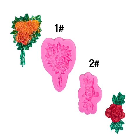 Rose Flower Bouquet Silicone Mold 3D Relief Fondant Cake Decoration Tool For Chocolate Soap Resin Clay Vintage Style