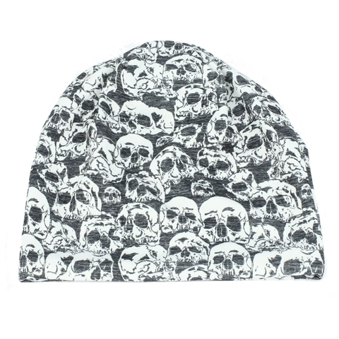 Beanie Muts Met Schedelprint Katoen Polyester Mix Warm Winddicht Streetwear Punk Stijl Voor Heren Dames