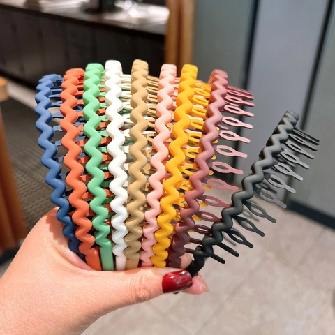 Cerchietto A Onde Resina Opaca Denti Antiscivolo Fascia Per Capelli Zigzag Per Lavare Il Viso Trucco Donne Ragazze