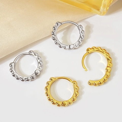 Minimalistische Messing Zirkonia Creolen Für Damen Runde Perlen Huggie Ohrringe Gold Silber Roségold Vergoldeter Schmuck