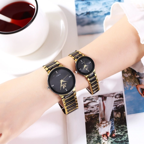 Fashion Luxus Quarz Paare Uhren Metalllegierung Gliederarmband Strass Zifferblatt Lässige Analoge Armbanduhren Für Damen Herren Geschenk