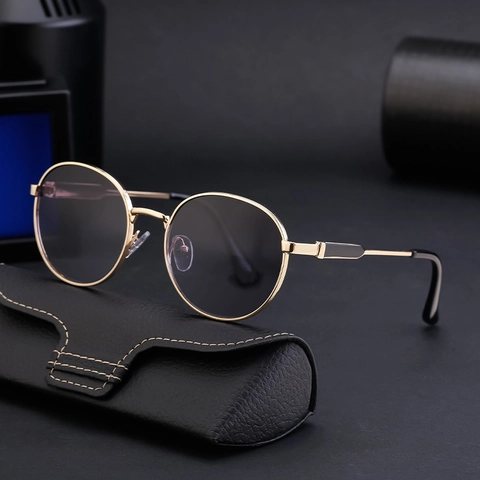 Gafas De Sol Redondas Retro Hombres Marco De Metal Protección UV400 Moda Conducción Gafas Clásicas Simples