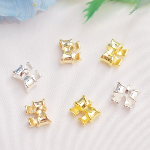 Dijes De Lazo De Cobre Chapado En Oro Pequeños Colgantes Para Hacer Joyas De Bricolaje Pulsera Collar