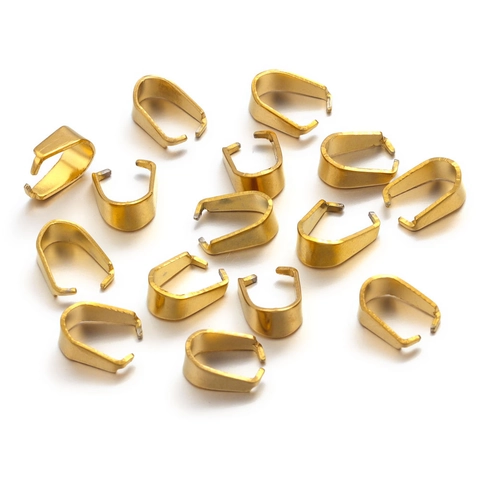 Anhänger Schlaufen Edelstahl Echtgold Vergoldet DIY Schmuckherstellung Verbinder Öffnung Ösen Für Halsketten