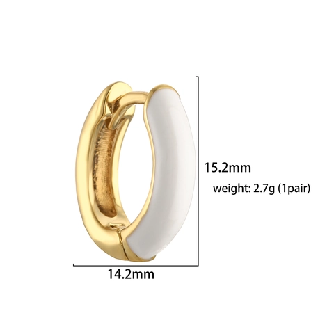Colorful Enamel Hoop Earrings For Women Brass Candy Color C-Shaped Huggie Fashion Jewelry