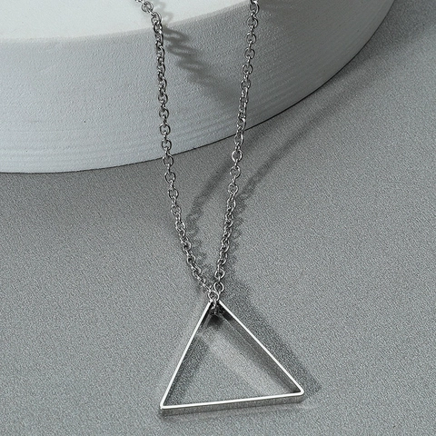 Dreieck Anhänger Halskette Edelstahl Lange Kette Geometrischer Minimalistischer Schmuck Für Herren Und Damen