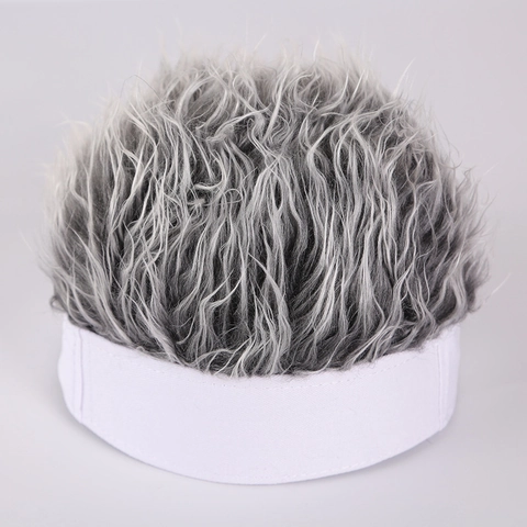 Wig Beanie Hat With Spiky Synthetic Hair Funny Novelty Cotton Short Hair Skullcap For Men Women Hip Hop Party
