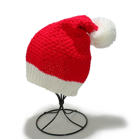 Unisex Christmas Knitted Beanie Hat Soft Acrylic Warm Winter Hat With Pom Pom For Holiday Party Festive Christmas Decor