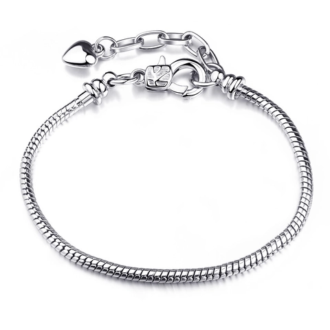 Fashion Alloy Snake Chain Bracelet With Emoji Charms Heart Pendant Electroplated DIY Base Bracelet For Women Jewelry Gift