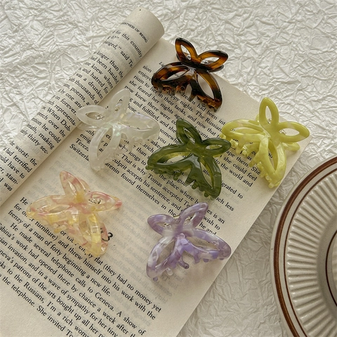 Butterfly Hair Claw Clip Acetate Hollow Out French Vintage Elegant Hair Accessories For Women Girls