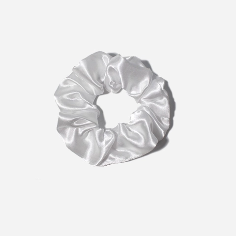 Satin Scrunchies Satin Like Elastic Hair Ties Solid Color Ponytail Holders Vintage French Style For Women Girls