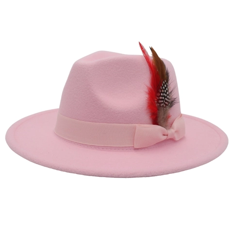 Vintage Wollmischung Fedora Hut Für Damen Herren Große Krempe Schleife Feder Deko Jazz Hut Herbst Winter Mode Accessoire