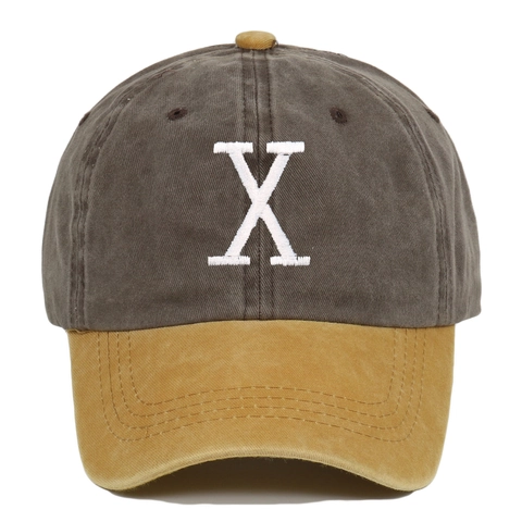 Cappello Da Baseball In Cotone Lavato Vintage Con Ricamo Lettera X Protezione Solare Casual Regolabile