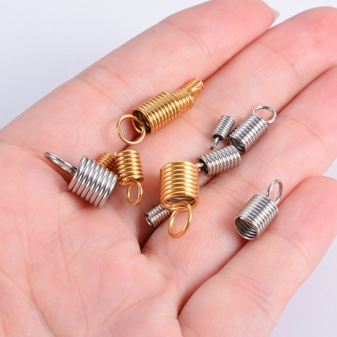 Terminales de Resorte de Acero Inoxidable Cierres Conectores en Espiral Para Fabricación de Joyería DIY Collares
