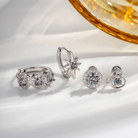 Stern Knorpel Ohrring Stecker Zirkonia Piercing Schmuck Titanstahl Kupfer Vintage Sweet Cool Stil Für Frauen
