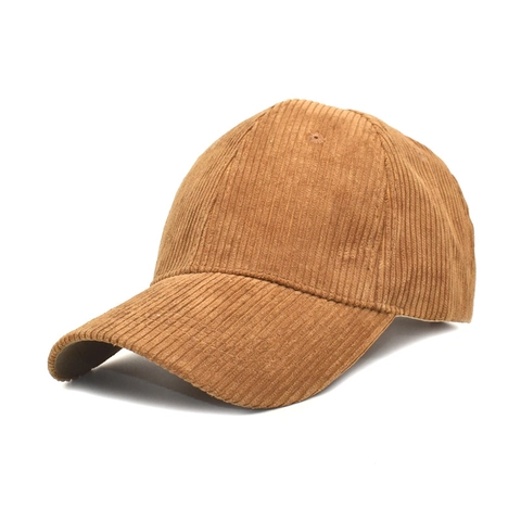 Gorra De Béisbol De Pana Ajustable Color Sólido Retro Visera Curva Sombrero Unisex Moda Al Aire Libre