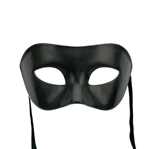 Masquerade Mask Half Face Mysterious Eye Cover Matte Plastic With Ribbon Ties For Costume Carnival Party Men