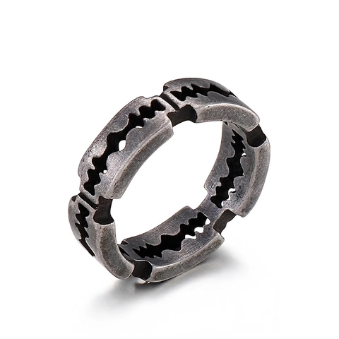 Herren Rasierklinge Ring 316L Edelstahl Distressed Vintage Punk Rock Gothic Hip Hop Band Schmuck