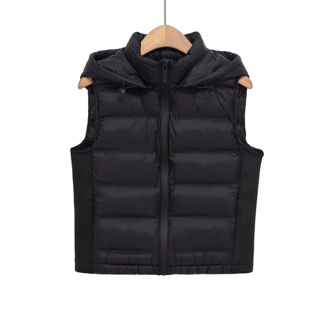 Women Puffer Vest Hooded Padded Gilet Quilted Winter Sleeveless Jacket Zipper Stand Collar Casual Outwear Lightweight
