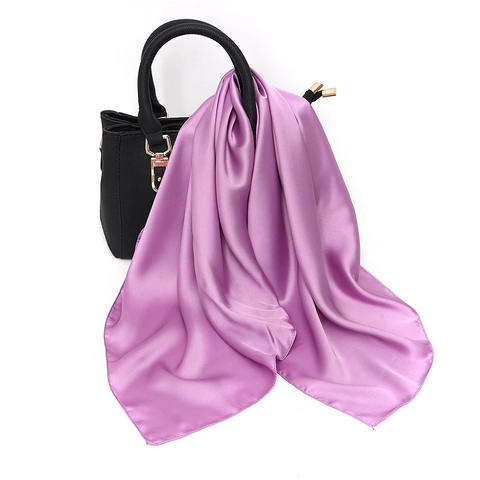 Eleganter Satin Viereckiges Halstuch Einfarbig Satinnimitat Professionelles Halstuch Haartuch Damen Modeaccessoire