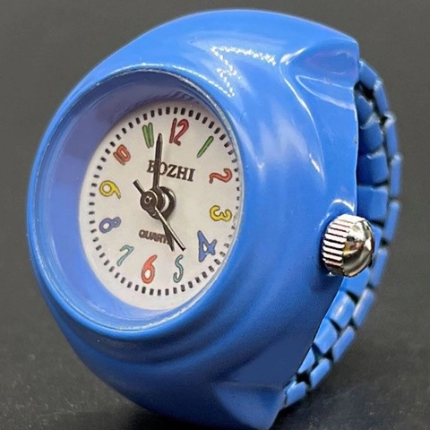 Ring Watch Quartz Finger Watch Elastic Band Round Dial Candy Color Creative Jewelry Minimalist For Couples Women Kids