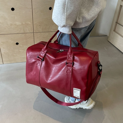 Borsa Da Viaggio In Pelle PU Grande Capacità Con Scomparto Scarpe Separazione Secco Umido Borsa Da Palestra Impermeabile