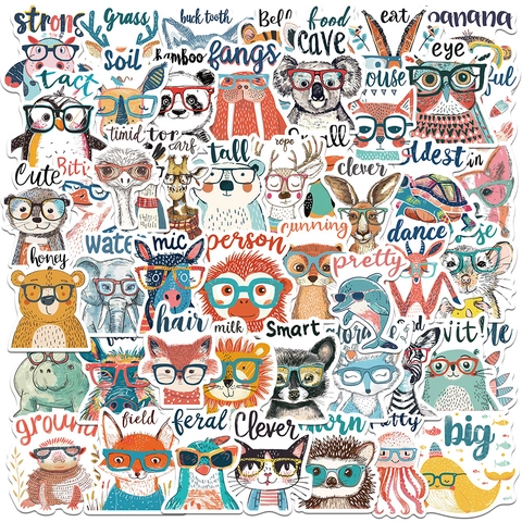 Adesivi Animali Cartoni Animati Impermeabili Graffiti Per Laptop Skateboard Bagaglio Decorazione Fai Da Te Decalcomanie PVC