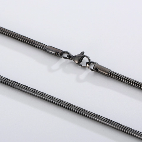 Minimalistische Slangenketting Ketting Titanium Roestvrij Staal Ronde Bot Sieraden Voor Mannen Vrouwen