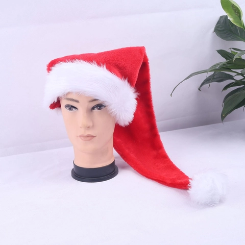 Extra Lange Plüsch Weihnachtsmütze Weiche Festliche Nikolausmütze Für Feiertags Party Feier Erwachsene Herren Damen Kostüm Zubehör