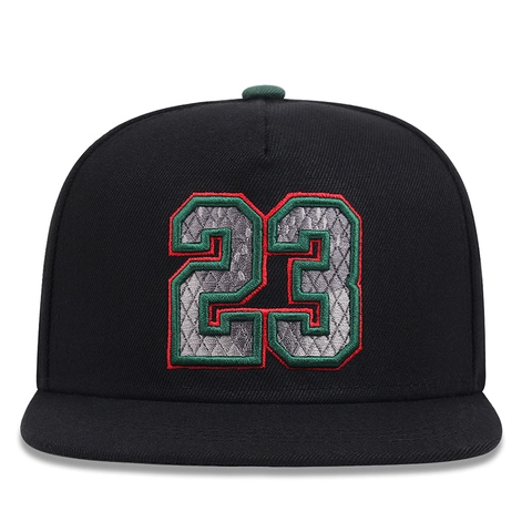Cappellino da Baseball Ricamato Numero 23 per Uomo Donna Visiera Piatta Snapback Sportivo Regolabile Streetwear alla Moda