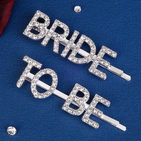 Buchstaben Haarklammern Bride To Be Strass Legierung Haarnadeln Hochzeit Haarschmuck Für Damen Gold Silber
