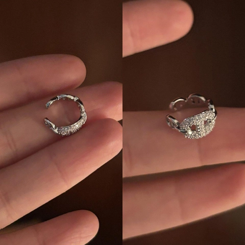 Anker Link Ear Cuff Koper Verzilverd Zirkonia Geen Piercing Minimalistische Dainty Clip Op Sieraden Voor Vrouwen