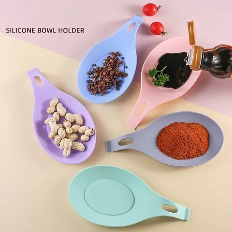 Poggia Cucchiaio In Silicone Supporto Per Spatola Resistente Al Calore Tappetino Per Utensili Da Cucina Antiscivolo Foro Sospeso