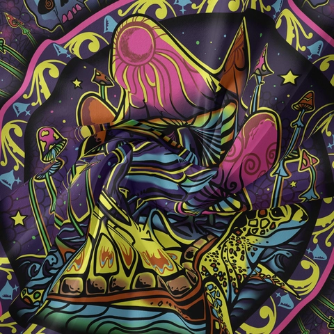 Tapiz De Pared De Tortuga De Champiñones Psicodélicos Tela De Poliéster Colgante Decoración De Arte Bohemio Hippie Para Dormitorio