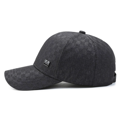 Gorra De Béisbol Para Hombre Con Patrón De Cuadros Texturizados Sombrero De Ocio Al Aire Libre Ajustable
